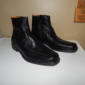Giorgio Brutini 249931 Men's Black Plain Toe Leather Zipper Ankle Boots 11 M